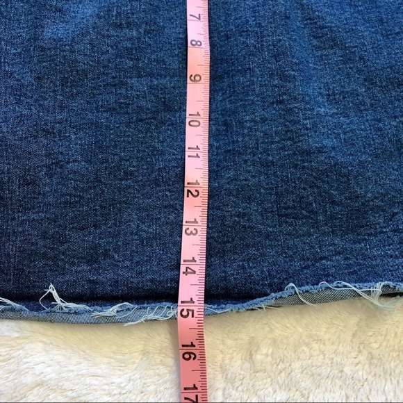 Forever 21, Raw Hem Back Zip Denim Skirt, Size Large - Picture 15 of 15